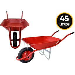 Carrinho De Mão 45litros Com Caçamba Metálica Vermelho - 1