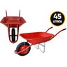 Carrinho De Mão 45litros Com Caçamba Metálica Vermelho - 1