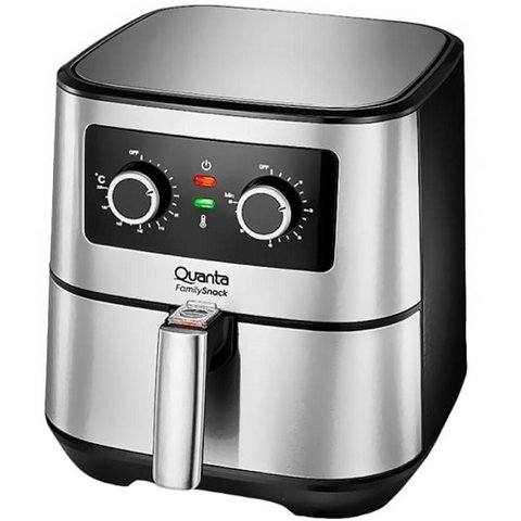 Fritadeira Eletrica sem Oleo Quanta Family Snack QTAF500 2,5L 1700W Preta Prata 110V