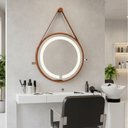 Ver imagem 5 de Espelho Redondo Iluminado 40cm com Alça Touch 2 Leds com Alça Adnet Reduna