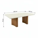 Ver imagem 4 de Mesa de Jantar 200cm Tampo MDF Pés em 100% Madeira Maciça Aurora Off White/Castanho