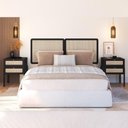 Ver imagem 6 de Cabeceira Casal Queen 160cm e 2 Mesas Laterais 2 Gavetas Madeira Moss A03 Nero Preto