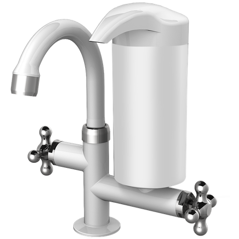 Purificador C/ Torneira de Mesa Bica Baixa 1/4 de Volta Porto Belo 1/2' e 3/4' Cor Branco e Cr Durín