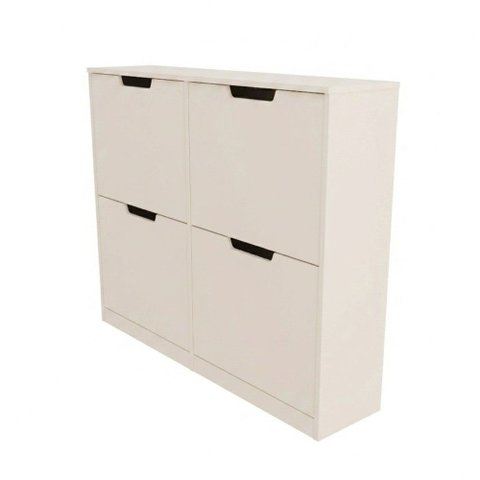 Sapateira Milano 4 Portas para 16 Pares de Sapato Branco - Panorama Móveis