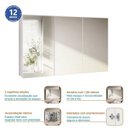 Ver imagem 6 de Espelheira para Banheiro 120cm 3 Portas Cancún Branco
