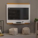 Ver imagem 1 de Painel Tv 32 Polegadas com Prateleira Asteca - Branco e Cedro Branco e Cedro