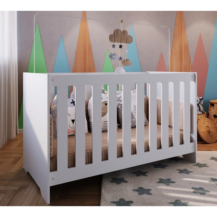 Berço Mini Cama 3 Em 1 Aconchego LA003 Branco Completa Moveis ...