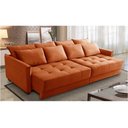 Ver imagem 1 de Sofá Cama Retrátil e Reclinável 2,50m com Molas Carol Veludo Terracota Adonai Estofados