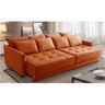 Sofá Cama Retrátil e Reclinável 2,50m com Molas Carol Veludo Terracota Adonai Estofados - 1