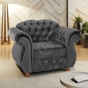 Ver imagem 5 de Poltrona Chesterfield Merlô Via Encanto Veludo Cinza