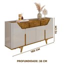 Ver imagem 4 de Aparador Ripado 4 Portas 2 Gavetas Off White Naturalle Danúbio Bechara