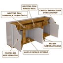 Ver imagem 3 de Aparador Ripado 4 Portas 2 Gavetas Off White Naturalle Danúbio Bechara