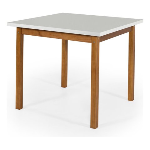 Mesa De Jantar Quadrada 90x90 Compacta Sala de Jantar Elisa - Off White