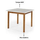 Ver imagem 3 de Mesa De Jantar Quadrada 90x90 Compacta Sala de Jantar Elisa - Off White