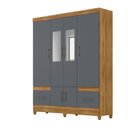 Ver imagem 2 de Guarda Roupa Casal com Espelho Ms912 4 Portas 2 Gavetas - Freijó / Off White Freijó / Cinza