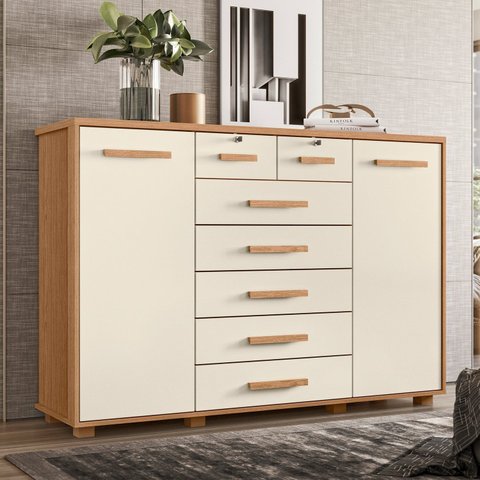 Cômoda 2 Portas 7 Gavetas Fontana 110x160x45 Cm