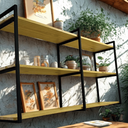 Ver imagem 5 de Suportes Prateleira Tripla Estilo Industrial 83x34 Preto