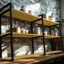 Ver imagem 6 de Suportes Prateleira Tripla Estilo Industrial 83x34 Preto