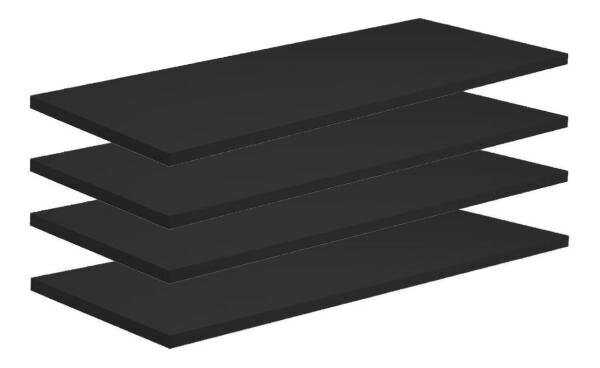 Kit 4 Prateleiras 60X25 Mdf Preto Com Instalação Flutuante - 1