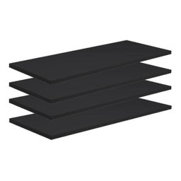 Kit 4 Prateleiras 60X25 Mdf Preto Com Instalação Flutuante - 1