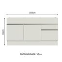 Ver imagem 6 de Balcão de Pia Armário de Cozinha 150 Cm 2 Portas e 2 Gavetas (sem Tampo e Pia) Branco Glamy Madesa