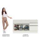 Ver mais imagens de Balcão de Pia Armário de Cozinha 150 Cm 2 Portas e 2 Gavetas (sem Tampo e Pia) Branco Glamy Madesa