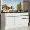 Balcão de Pia Armário de Cozinha 150 Cm 2 Portas e 2 Gavetas (sem Tampo e Pia) Branco Glamy Madesa - 2