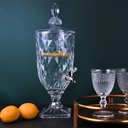 Ver imagem 5 de Suqueira de Cristal Dispenser de Bebidas Vidro 2 Litros com Torneira Luxo Vintage Festa Casamento