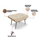 Ver imagem 6 de Kit 01 Poltrona e 01 Puff Costela Linho Areia A27 Base de Metal - D’Rossi