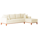 Ver imagem 4 de Sofá 4 Lugares Beny com Chaise Direito Corino Bege