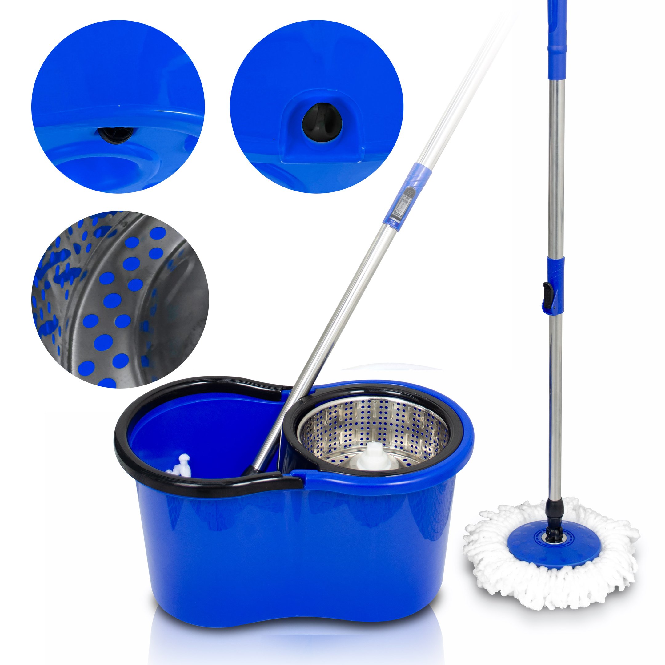 ​​​​​​​kit 2 Esfregão Mop Tutto Home com Balde Centrifuga 13l - Kit - 2