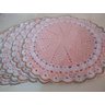 Conjunto de Sousplat de Crochê Jogo Americano redondo para mesa Crochet com fio dourado - 2