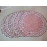 Conjunto de Sousplat de Crochê Jogo Americano redondo para mesa Crochet com fio dourado - 3