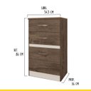Ver imagem 3 de Cômoda Cairo 4 Gavetas 54 X 86 Cm Mdp Flex Mocaccino Off White - Clicklar