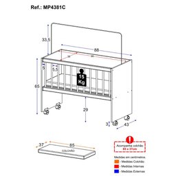 Mini Berço Moisés com Colchão Incluso e Rodízios Multimóveis Mp4381c Branco - 4