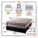 Ver imagem 2 de Conjunto Cama Box Super King c/ Molas Ensacadas Liverpool Preto 193x203x73