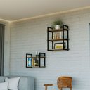 Ver imagem 3 de Kit 3 Prateleiras com Suporte Aço Estilo Industrial 65x60cm - Kit-Prat-Ind-3P-Mel - Multivisao Kit 3