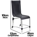 Ver imagem 5 de Conjunto de 8 Cadeiras e Mesa de Jantar Haiti em Alumínio para Cozinha, Edícula - Preto