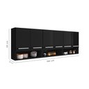 Ver imagem 6 de Armario Suspenso de Parede 6 Portas Preto Suriname Bela Casa