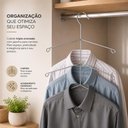 Ver imagem 3 de Cabide Triplo Cromado para Camisas Blusas e Jaquetas Cabideiro Organizador de Closet Armário Guarda-