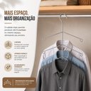 Ver imagem 5 de Cabide Triplo Cromado para Camisas Blusas e Jaquetas Cabideiro Organizador de Closet Armário Guarda-