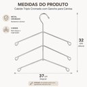 Ver imagem 7 de Cabide Triplo Cromado para Camisas Blusas e Jaquetas Cabideiro Organizador de Closet Armário Guarda-