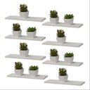 Ver imagem 2 de Kit 8 Prateleiras 30X20 Flutuantes Mdf 15Mm Branco Decoração