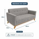Ver imagem 5 de Sofá Madri 3 Lugares 180cm Cinza Linho Lojas Curitibanas