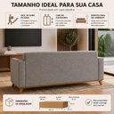 Ver imagem 2 de Sofá Madri 3 Lugares 180cm Cinza Linho Lojas Curitibanas