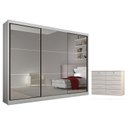 Ver imagem 2 de Guarda Roupa Casal Atlanta e Gaveteiro Milão com Chave Cumaru 25 Fendi