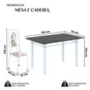Ver imagem 3 de Conjunto de Mesa Tubular 120cm x 75cm Tampo Ardósia Indiano com 4 Cadeiras Lara Branco/Arabesco