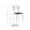 Ver imagem 3 de Kit 2 Cadeiras de Jantar de Aço com Assento Estofado Multimóveis CR50315 Cromado/Preto