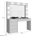 Ver imagem 3 de Camarim Anne 5 Gavetas 9 Lampadas LED Mavaular Branco