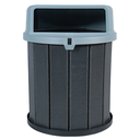 Ver imagem 1 de Lixeira Coletora Ecológica Mbs 75L Madeira Plástica Reciclada:Tampa Cinza/Cinza Ébano